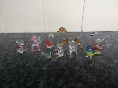 Buy Small JOB LOT Collection Of Mini GLASS MURANO Figurines ANIMALS Dogs Birds Bears • 9£