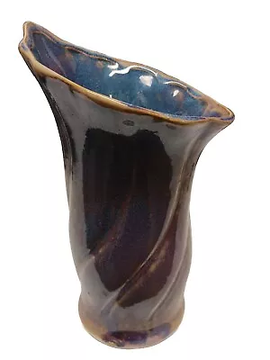 Buy Vintage Blue & Purple Ombré Glazed Pottery/ Ceramic Vase. Heavy  • 95.33£