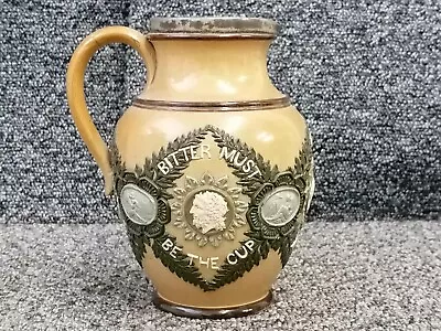 Buy Antique Doulton Lambeth Bitter Must Be The Cup .. Silver Rimmed Jug • 35£