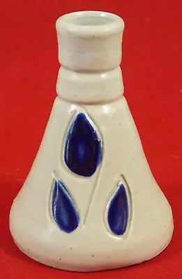 Buy Colonial Williamsburg Pottery Ink Bottle Or Vase Salt Glazed Cobalt Blue Leaves • 5.77£