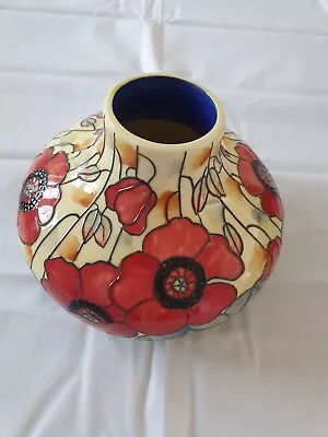Buy Old Tupton Ware Poppy Hand Painted Vase - Red Poppies With Yellow Background • 19£