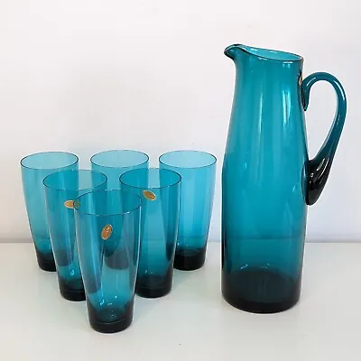 Buy Polish Blown Glass Jug, Tumbler Set By Zbigniew Horbowy For Sudety, Vintage 70s • 67£