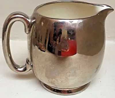 Buy Vtg Hand Painted Grays Pottery Lusterware Silver Color Pitcher Made In England • 47.31£