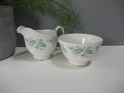Buy Royal Kent Bone China Milk Jug And Sugar Bowl Vintage Emerald Green Leaf Design • 10£