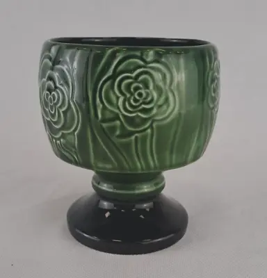 Buy Vintage Sylvac 4830 Green Engraved Flowers Goblet • 7.99£