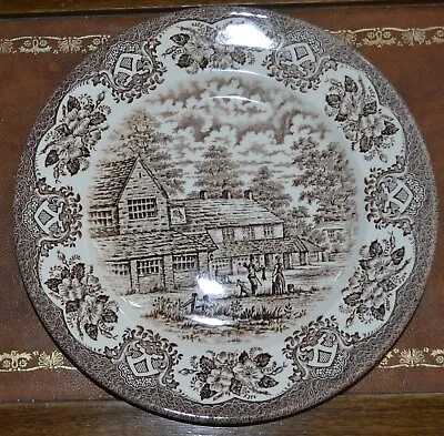 Buy EIT English Ironstone Tableware Old Inns Series Brown Plate 22cm Diameter • 6.95£