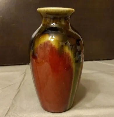 Buy American Studio Art Pottery Flowing Flambe Glaze Modern Deco Vase  5.75  Perfect • 31.79£
