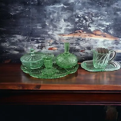 Buy  Job Lot Of Green Vintage Glassware • 25£