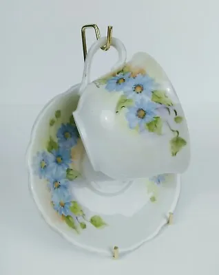 Buy Bavarian Schumann Germany Tea Cup & Saucer Porcelain  Forget Me Nots  Floral • 33.57£