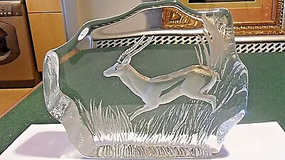 Buy Mats Jonasson Lead Crystal Gazelle Antelope Paperweight Sculpture • 55£