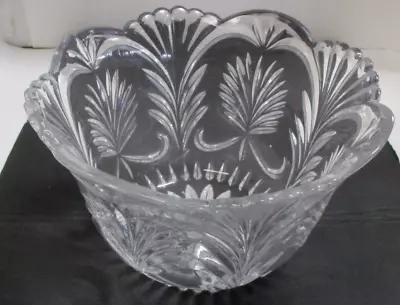 Buy Vintage Heavy Cut Glass Crystal Bowl 5  Tall 8  Wide • 18.95£