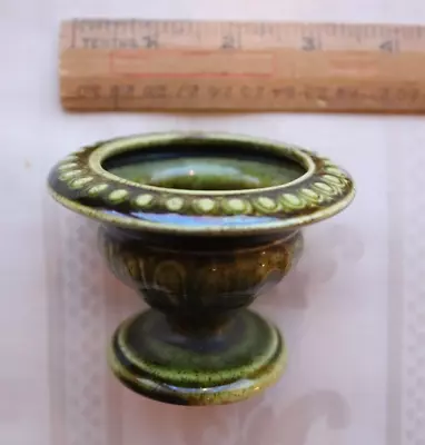 Buy Vintage Holkham England Small Green Glazed Urn-style Vase, Approx 3 Inch Across • 4.99£