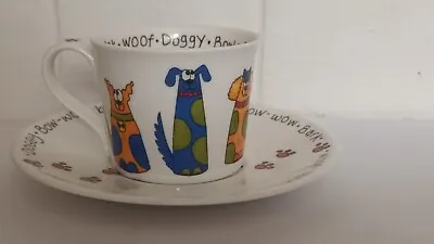 Buy Dunoon Animal Crackers Sarah Mercer Fine China Novelty Dog Design Expresso Cup/S • 11.04£