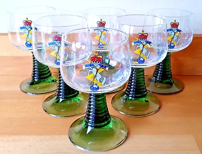 Buy Vintage REME Royal Electrical & Mechanical Engineers Crystal Glass Wine Glasses • 64.95£