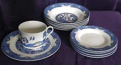 Buy Royal Norfolk China Willow Pattern Blue And White - 11 Pieces - Bowl's, Dishes.  • 24.99£