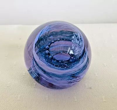 Buy Caithness Paperweight Pastel Blue & White 1986 Colin Terris Signed CT76991 298g • 10£