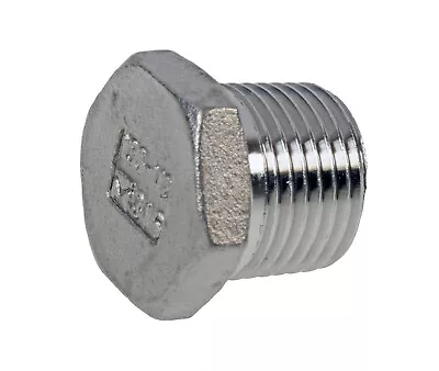 Buy 316 Stainless Steel Hexagon Male Blanking Plugs With Tapered BSP Threads BSPT • 2.82£