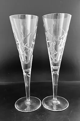 Buy Royal Doulton Crystal Lunar Glass Champagne Flutes X2 • 25£