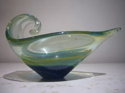 Buy Vintage Maltese Mdina Art Glass Rolling Wave Trinket Ring Dish • 12£
