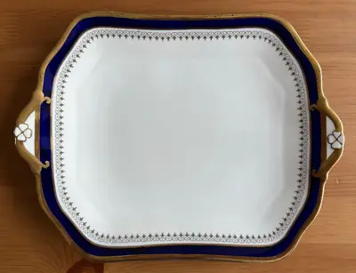 Buy Cauldon China England T2950 Cobalt Blue / Gold Pattern - Cake / Sandwich Plate • 9.99£