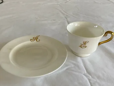 Buy Antique: George Jones & Sons Crescent China Gold Initialed Side Plate And Cup • 10.90£
