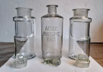 Buy 3 X Vintage Apothecary Jars With Stoppers • 20£
