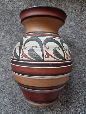 Buy Signed Large GODS HILL POTTERY Brown With Pattern Vase  • 35£