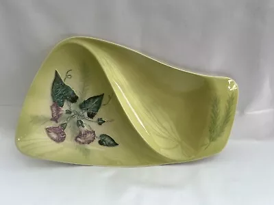 Buy Vintage Carlton Ware  Design Hand Painted Green Raised Flower Two Sided Plate • 11.50£