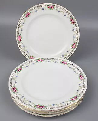 Buy Vintage Tuscan Salad Plates X 5. Pink Rose Starter Set. Floral Porcelain. 8  • 22.99£