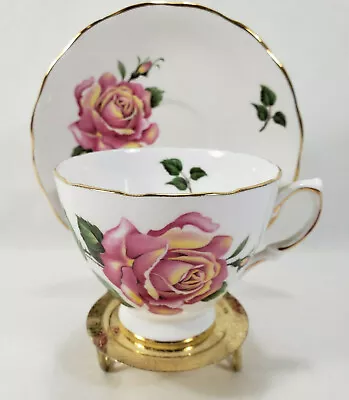 Buy Ridgway Royal Vale Bone China Footed Tea Cup Pink Yellow Rose #8229 • 23.58£