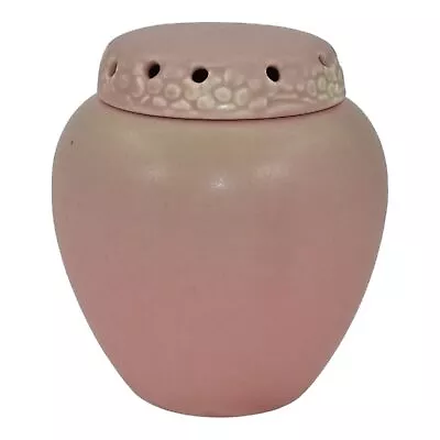 Buy Rookwood 1942 Mid Century Modern Art Pottery Green Over Pink Covered Jar 1321E • 139.63£