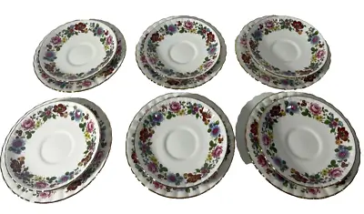Buy Royal Stafford Small Plates With 6 Saucers (Floral Pattern ) ( L111), Vintage • 18.99£