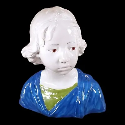 Buy Vintage Italian Pottery Della Robbia Bust Of A Young Boy 13  Tall Italy • 331.91£