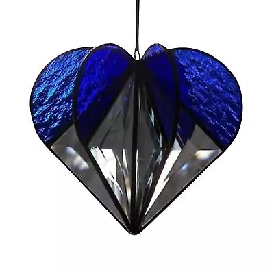 Buy Multi-Sided Heart Pendant, 3D Heart Stained Glass Suncatcher Ornaments, Pendant • 8.70£