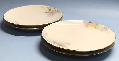 Buy Set Of 4 Vintage THOMAS Bavaria 9  Hand Painted PLATE With Pink Roses Gold Trim • 62.45£