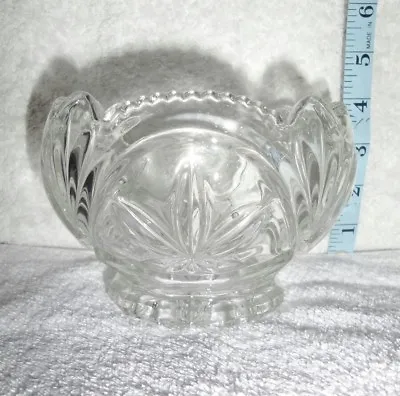 Buy Pressed Glass Bowl. Unusual Shape . Clear Glass Quite Heavy. No Chips Or Cracks. • 8.99£