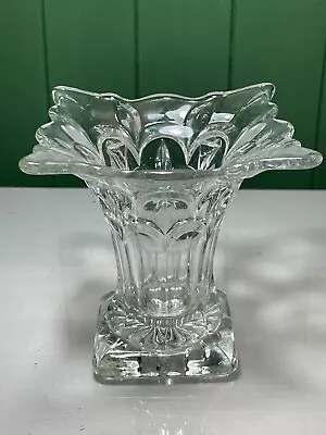 Buy Vintage Bagley Art Deco Salisbury Design Clear Glass Vase • 14.99£