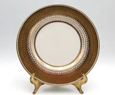 Buy Vintage Tiffany & Co New York Plate 9 Inch Gold Rim Ornate Cauldon England White • 163.70£