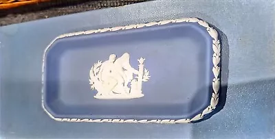 Buy Wedgwood Blue Jasperware Rectangular Tray, Greek Design. Made In England. • 3£