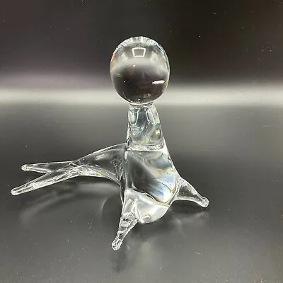 Buy Seal Figurine Hand Blown Glass Crystal Animal Sculpture Glass Paperweight Decor • 17.98£