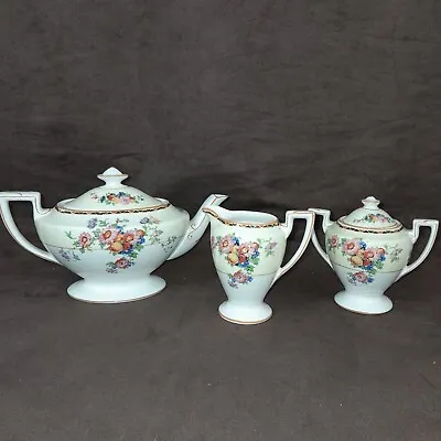 Buy Vintage 1930s Art Deco Crown Ducal Ware Milk Jug Sugar Bowl & Teapot Set • 20£