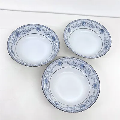 Buy Set Of 3 Noritake Blue Hill Bowls Fine China Contemporary 18.5cm Vintage • 19.99£