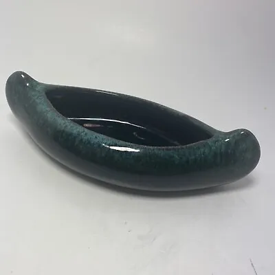 Buy Canuck Pottery Green Drip Glaze Vase Canoe Planter • 14.41£