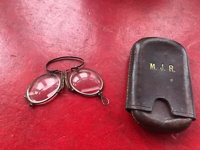 Buy An Exceptional Pair Of Victorian Pince-nez Glasses In Original Leather Case • 20£
