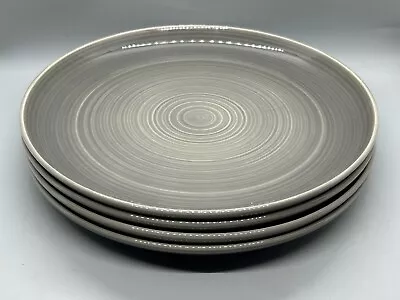 Buy Set Of 4 Pottery Barn JOSHUA Stoneware Coupe 10” Dinner Plates, Gray, Portugal • 89.09£