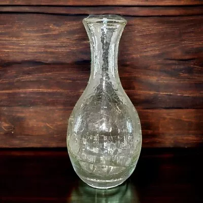 Buy Vintage Small Clear Crackle Glass Bud Flower Vase Decorative • 13.49£