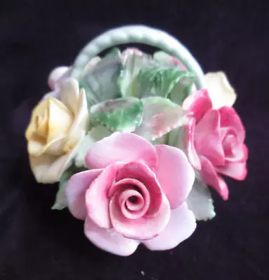 Buy Royal Adderley Porcelain Bone China Roses In Basket Made In England EUC • 24.13£