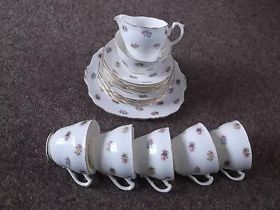 Buy Adderley Floral Bone China Tea Set 5 Trios 20 Piece Cups Saucers Plates Bowl Jug • 60£