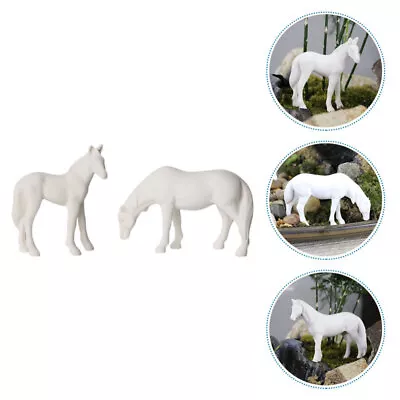 Buy 2 Pcs White Resin Ornament Fairy Animal Figurines • 11.99£
