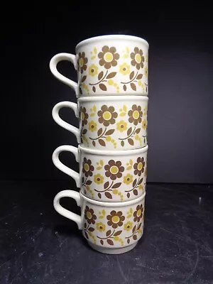 Buy 4 X Biltons Ironstone Stackable Mugs - Retro Floral / Flower Pattern • 7.99£
